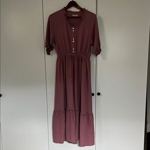 Elegant Mauve Midi Dress Outerknown